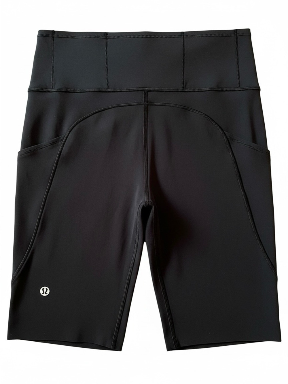 Lululemon Invigorate Everlux Black High-Rise Shorts Multi Pockets | EUC